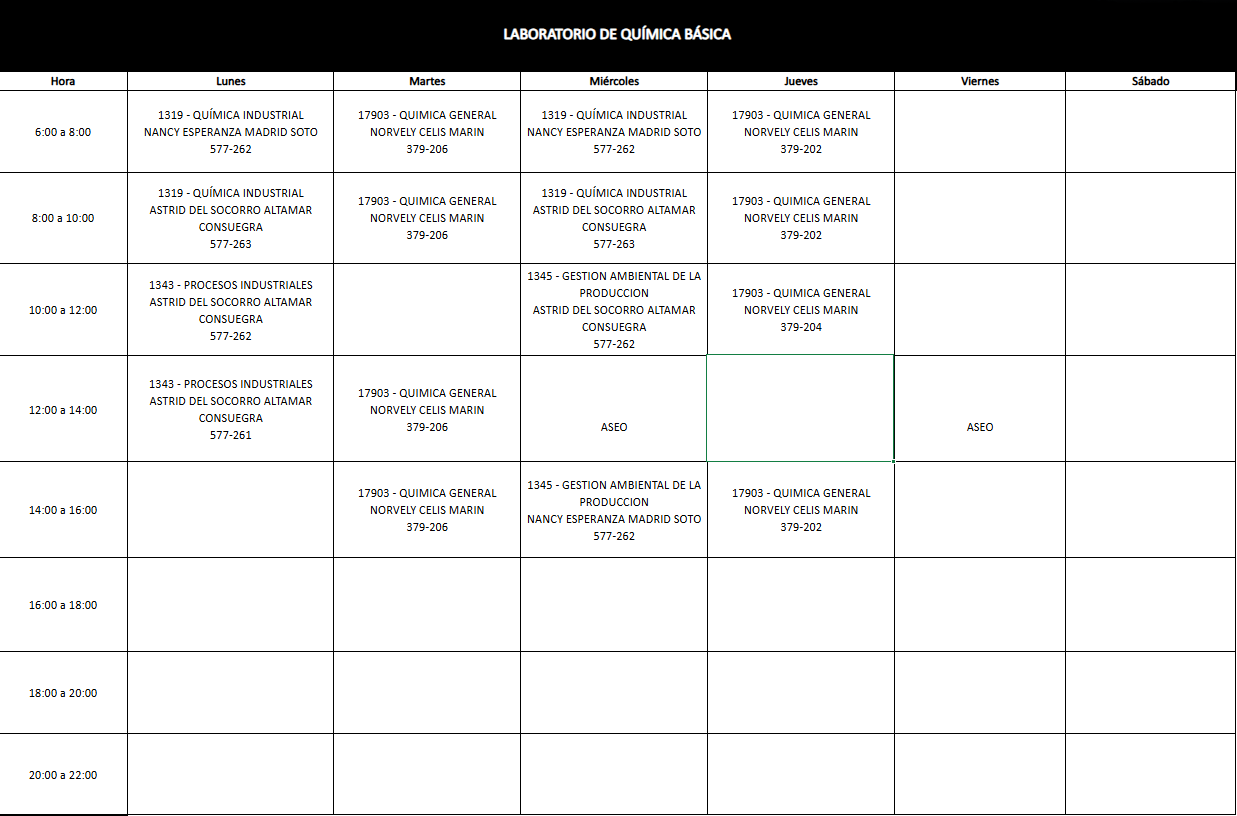 HORARIOS 2026-1