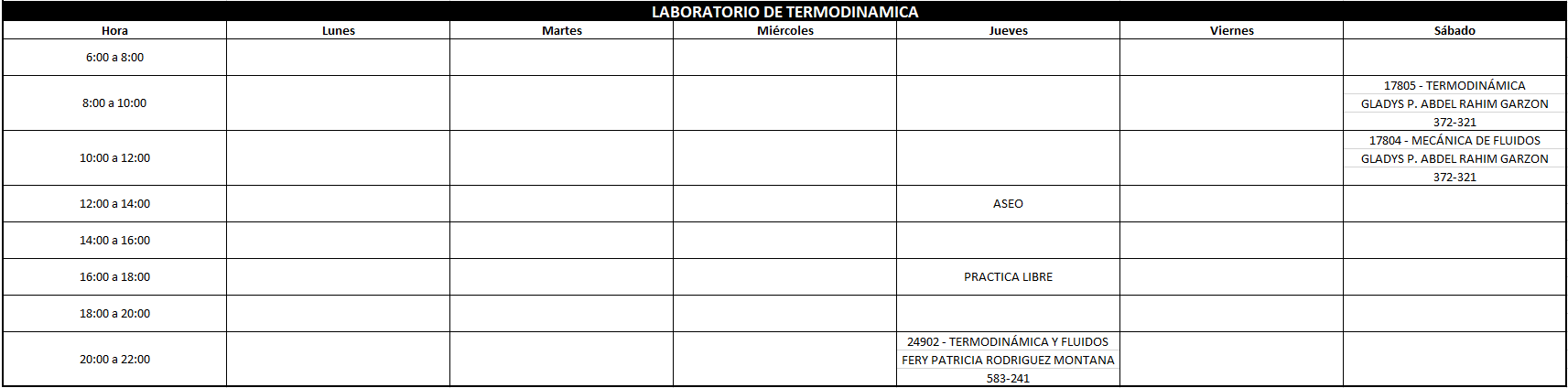 HORARIOS 2026-1