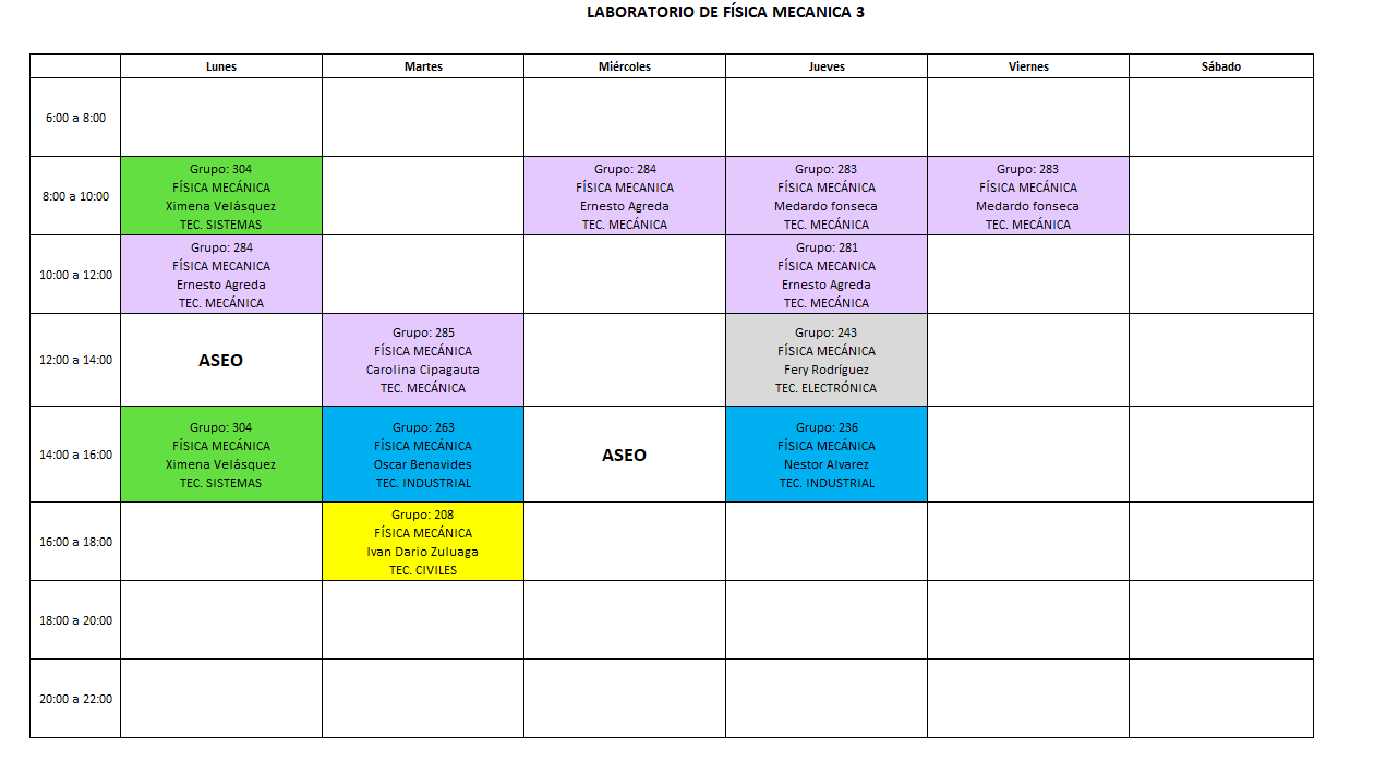 Horario mecanica 3