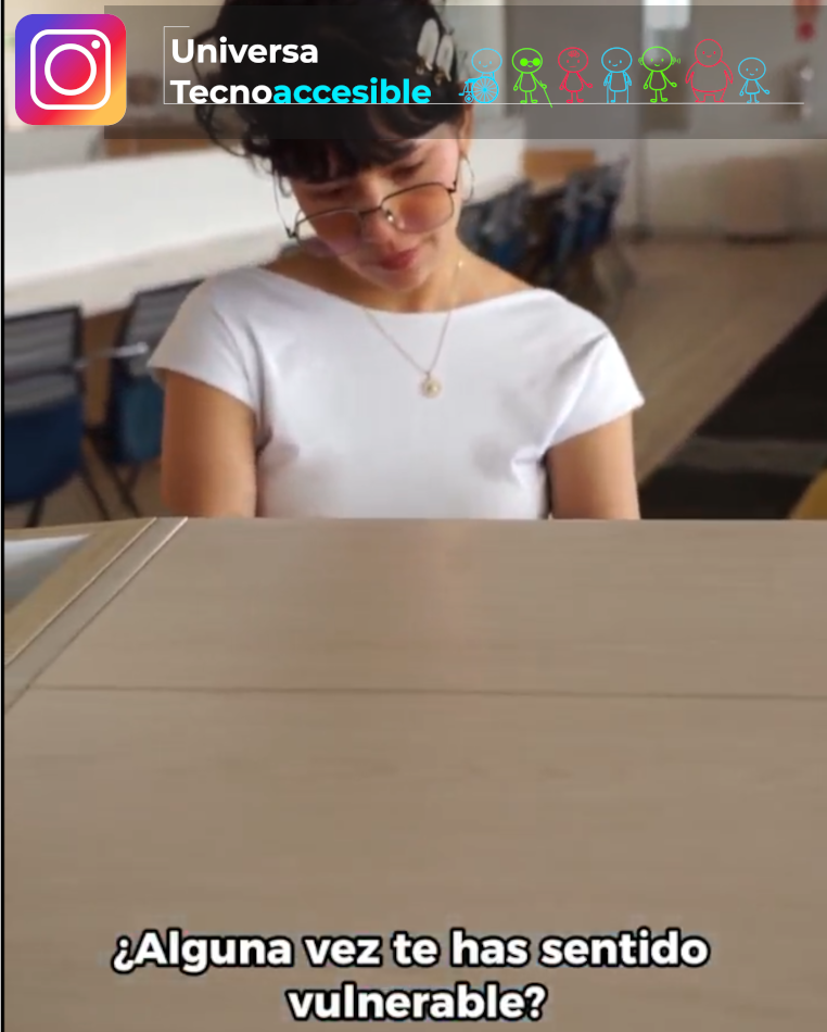 Toma de pantalla de video en instagram texto visible "¿Alguna vez te has sentido vulnerable?"