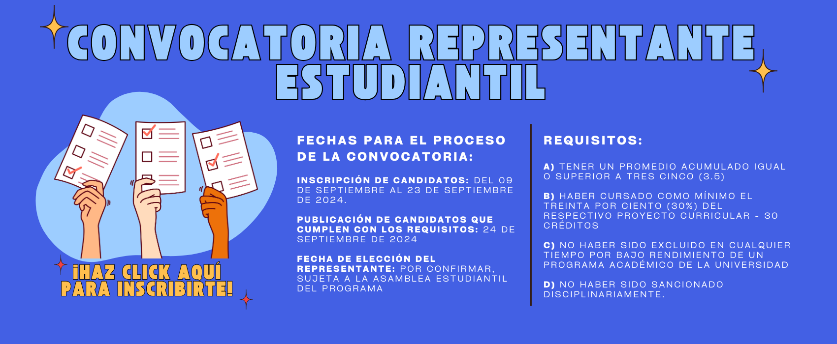 Convocatoria representante estudiantil