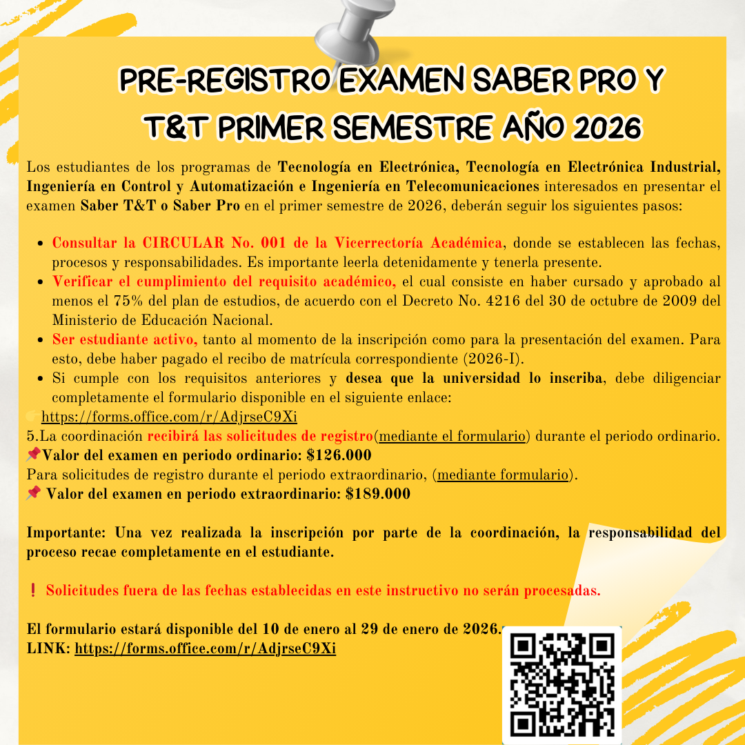 PRE-REGISTRO EXAMEN SABER PRO Y T&T 2026-1