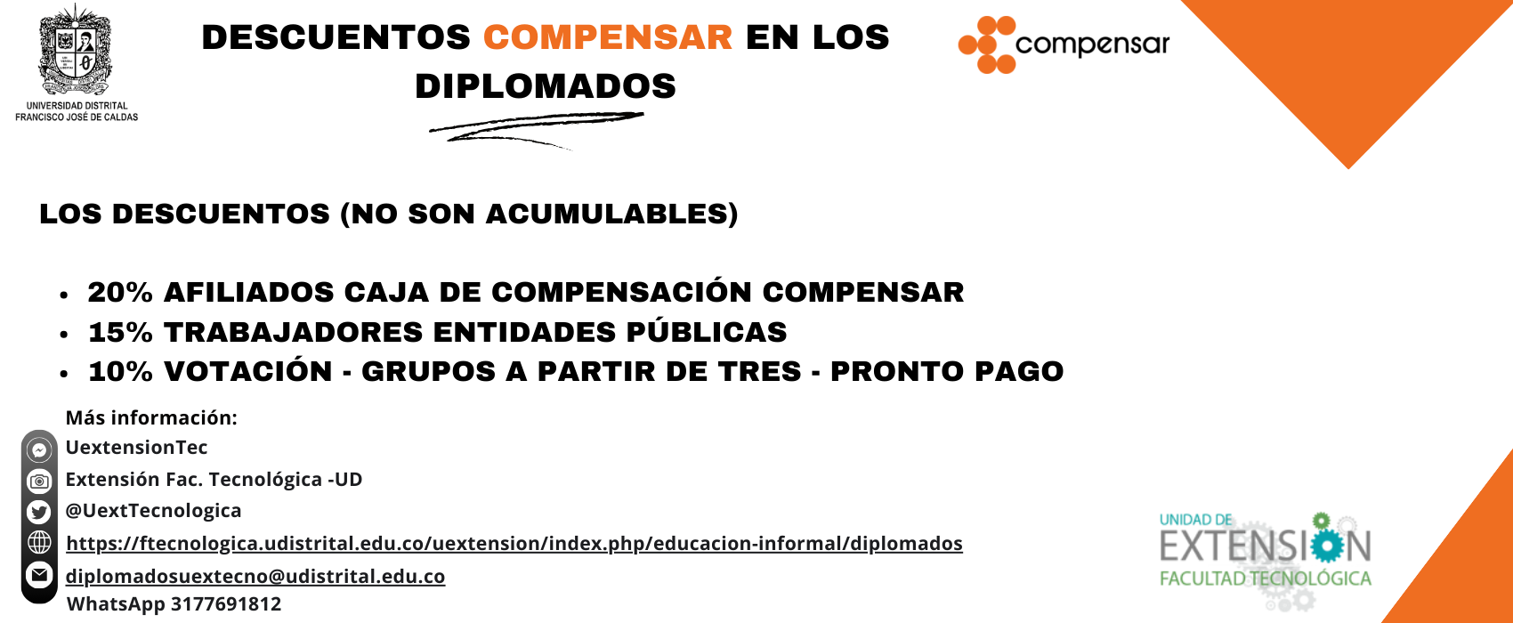 DESCUENTOS COMPENSAR - DIPLOMADOS